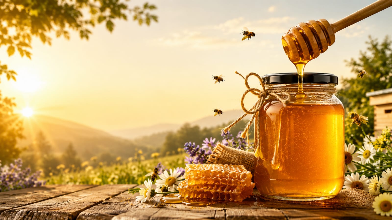Fresh honey and honeycomb